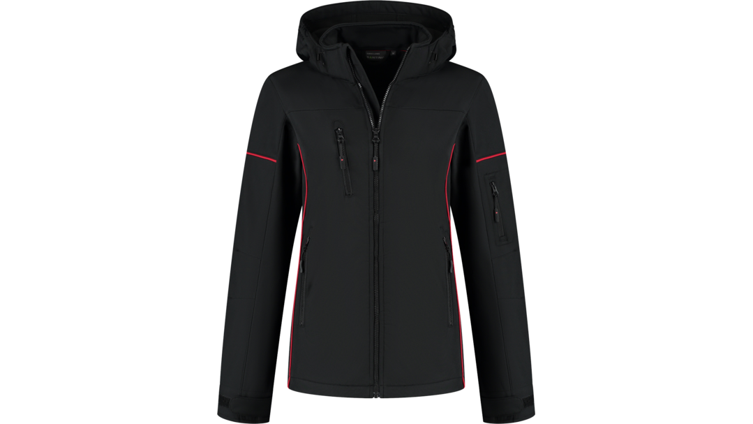 Santino Softshell Jacket Curtis Ladies Black / Red, XS