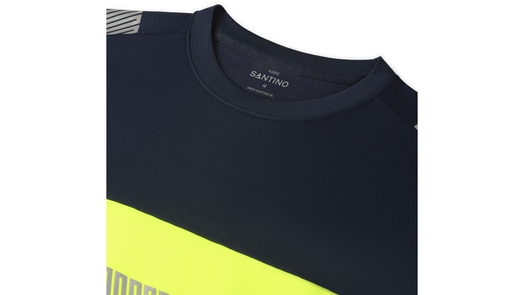 Santino T-shirt Haris Real Navy / Fluor Yellow, S