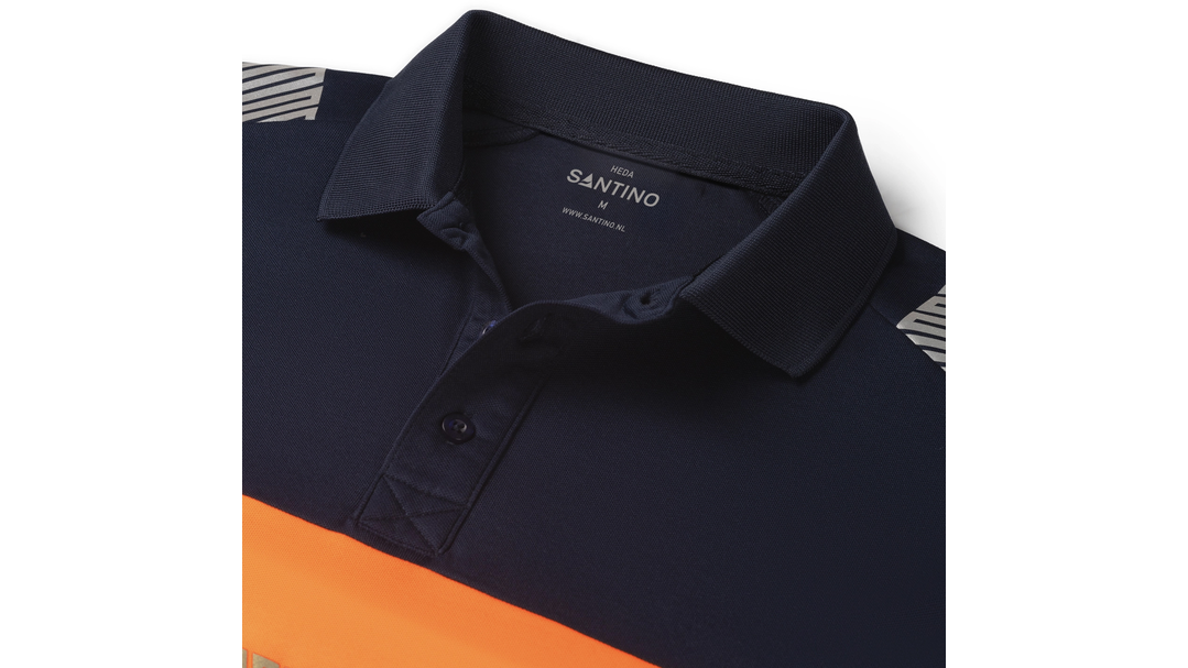 Santino Poloshirt Heda Real Navy / Fluor Orange, S