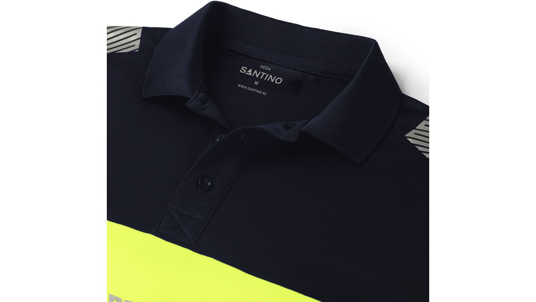 Santino Poloshirt Heda Real Navy / Fluor Yellow, S