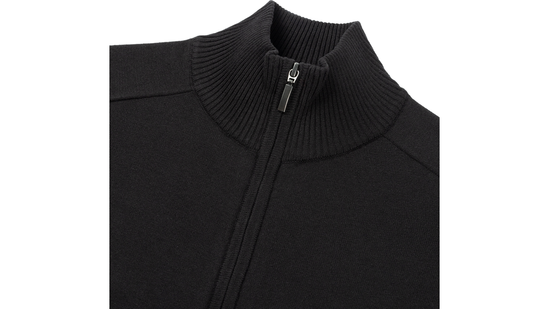 Santino Zip Cardigan Plano Ladies Black, XS