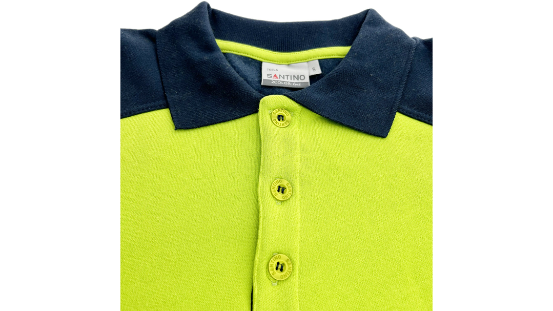 Santino Polosweater Tesla Lime / Real Navy, L