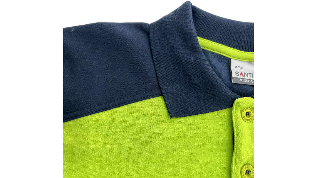 Santino Polosweater Tesla Lime / Real Navy, L