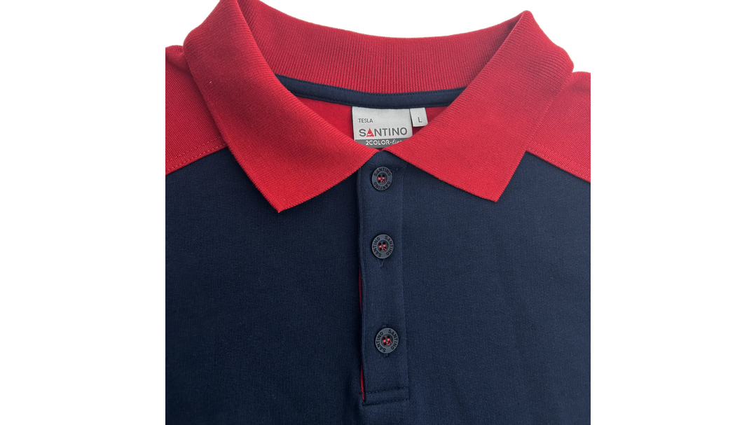 Santino Polosweater Tesla Real Navy / Red, M