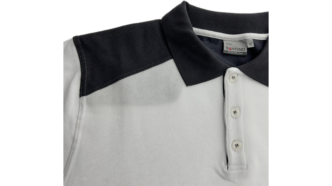 Santino Polosweater Tesla White / Graphite, S