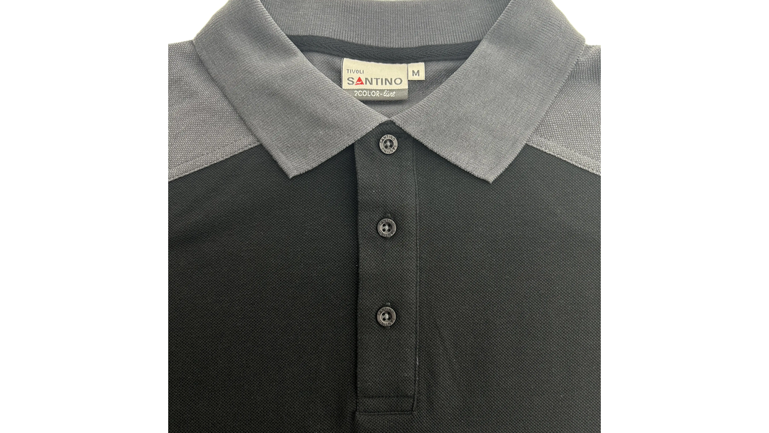 Santino Poloshirt Tivoli Black / Graphite, M