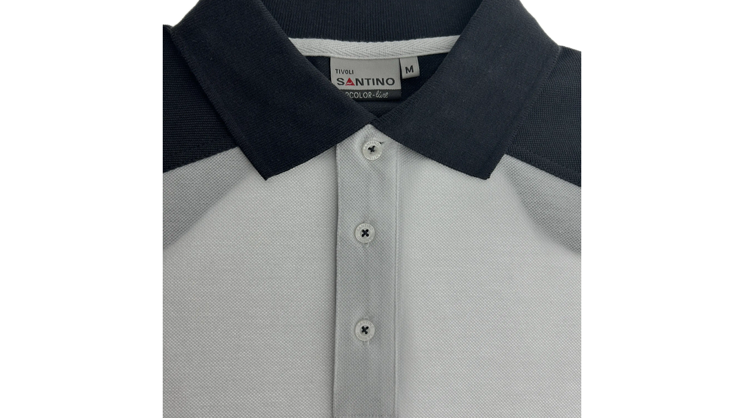 Santino Poloshirt Tivoli White / Graphite, M