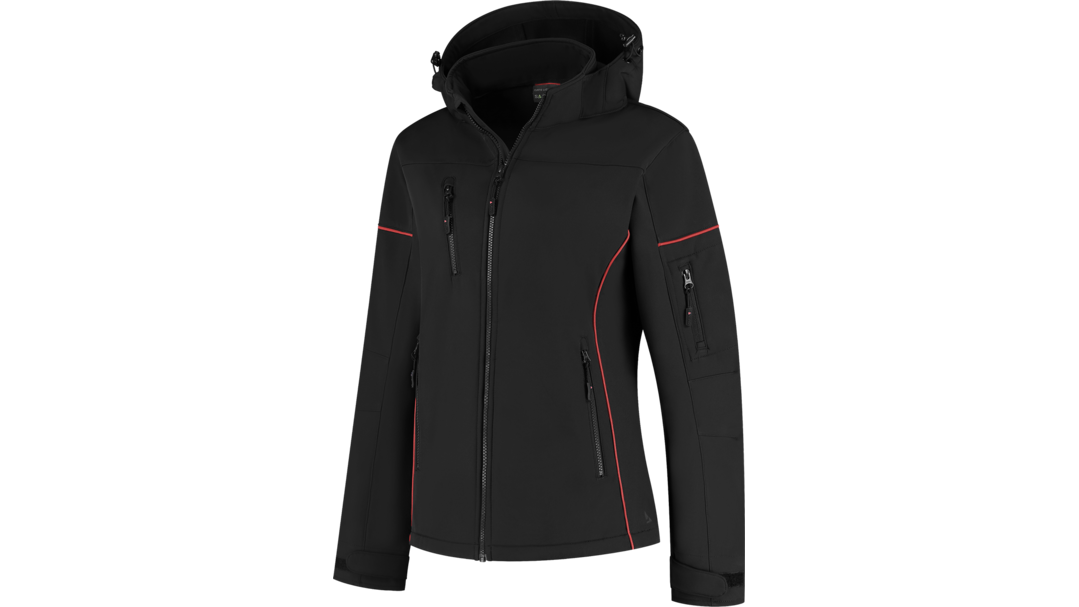 Santino Softshell Jacket Curtis Ladies Black / Red, XS