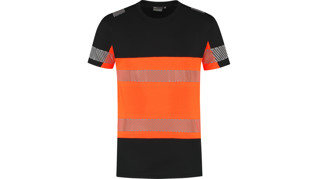 Santino T-shirt Haris Black / Fluor Orange, S