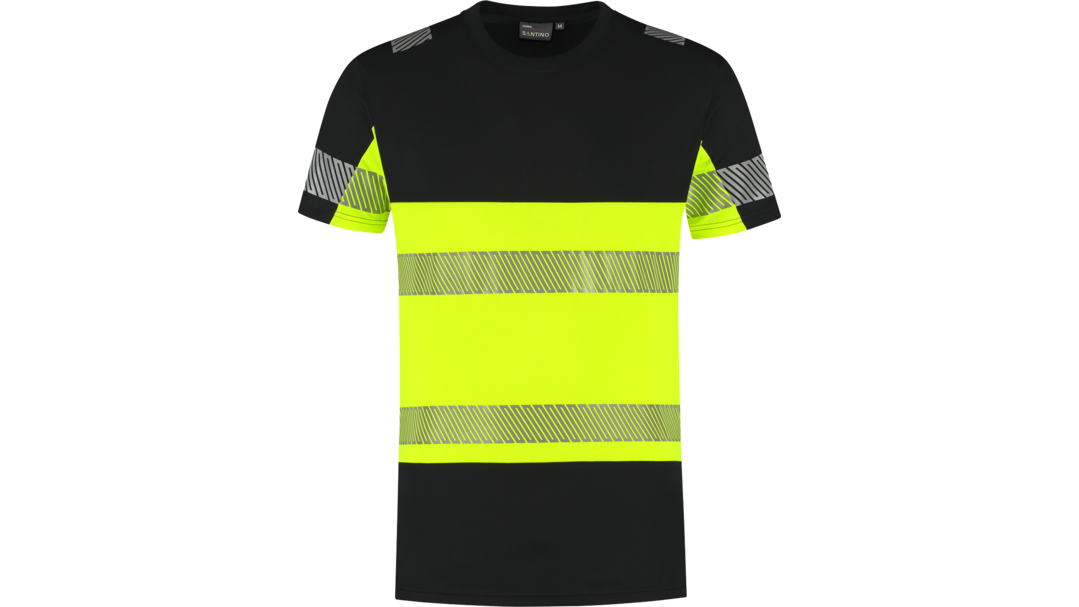 Santino T-shirt Haris Black / Fluor Yellow, S