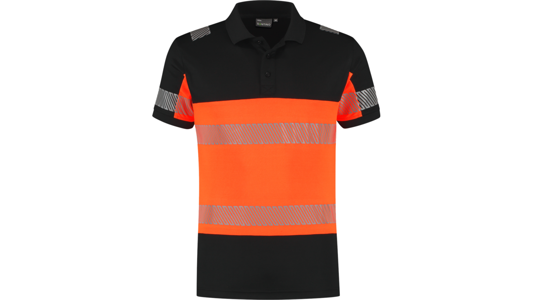 Santino Poloshirt Heda Black / Fluor Orange, S