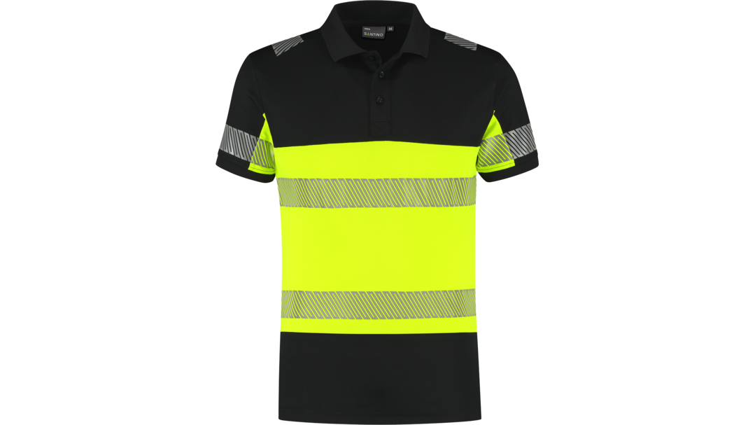 Santino Poloshirt Heda Black / Fluor Yellow, S
