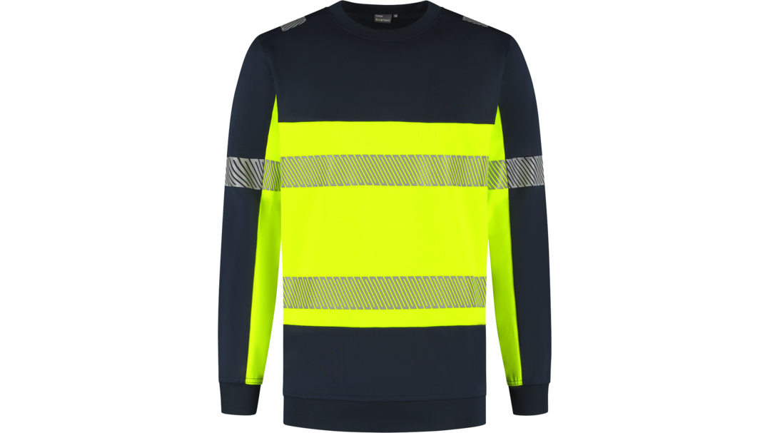 Santino Sweater Hudson Real Navy / Fluor Yellow, S