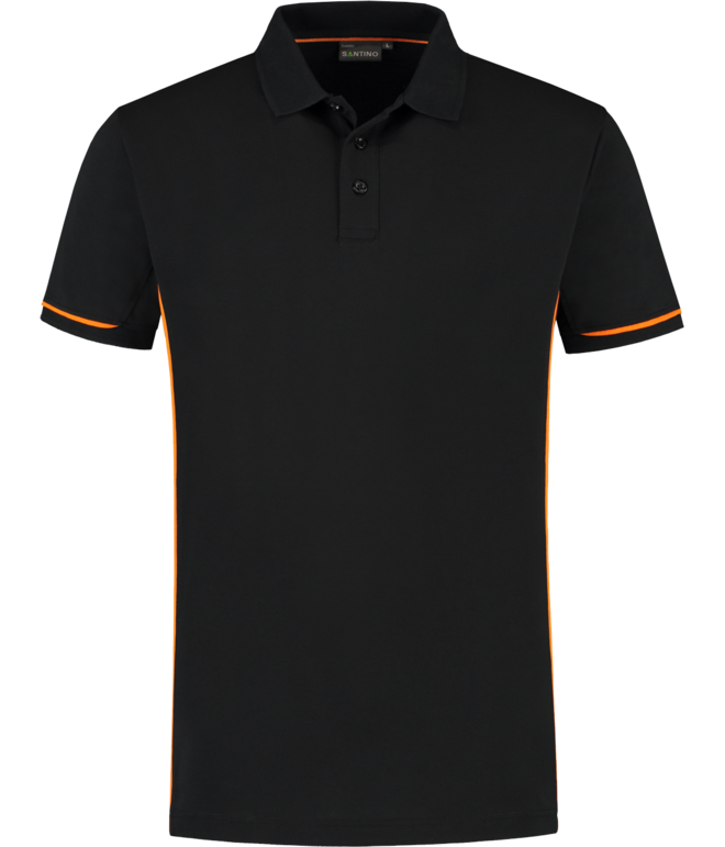 Santino Poloshirt Carsen Black / Orange, S