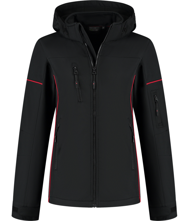 Santino Softshell Jacket Curtis Ladies Black / Red, XS
