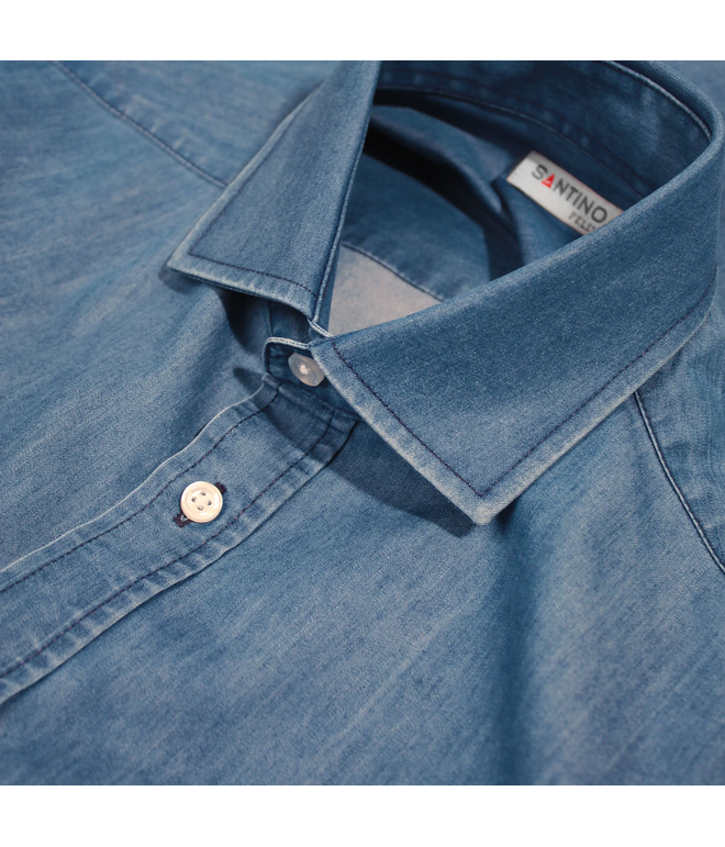 Santino Shirt Felix Washed Denim, S