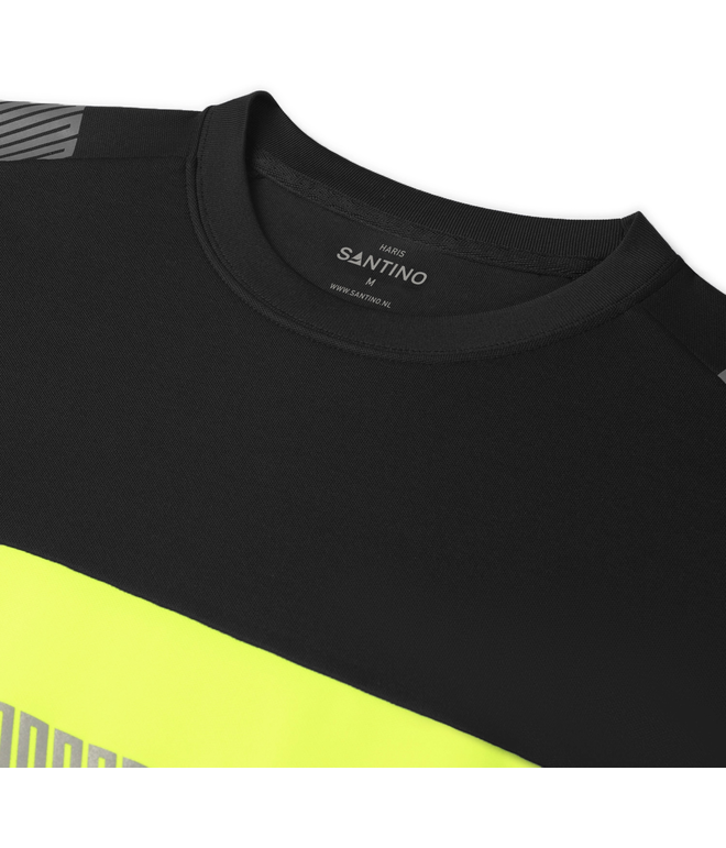 Santino T-shirt Haris Black / Fluor Yellow, S