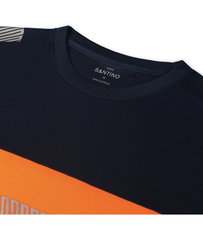 Santino T-shirt Haris Real Navy / Fluor Orange, S