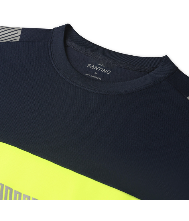 Santino T-shirt Haris Real Navy / Fluor Yellow, S
