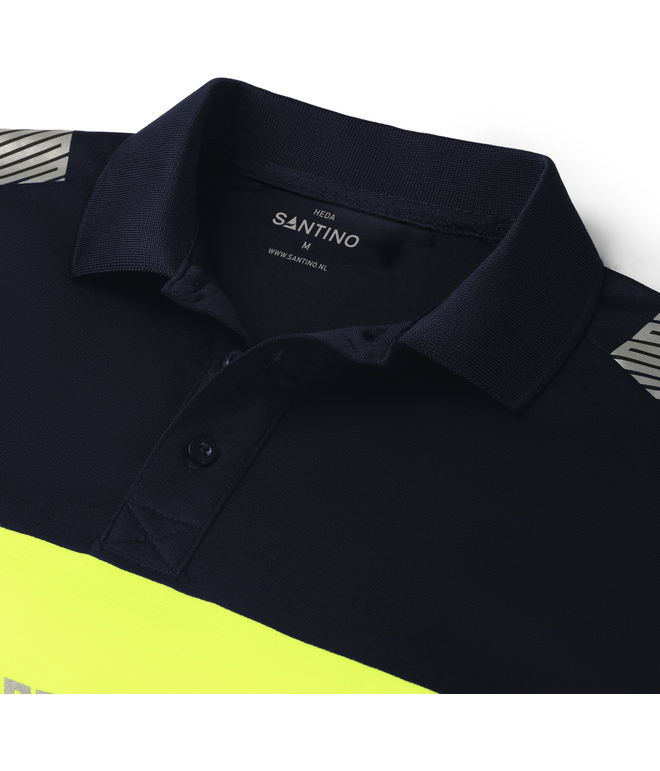 Santino Poloshirt Heda Real Navy / Fluor Yellow, S
