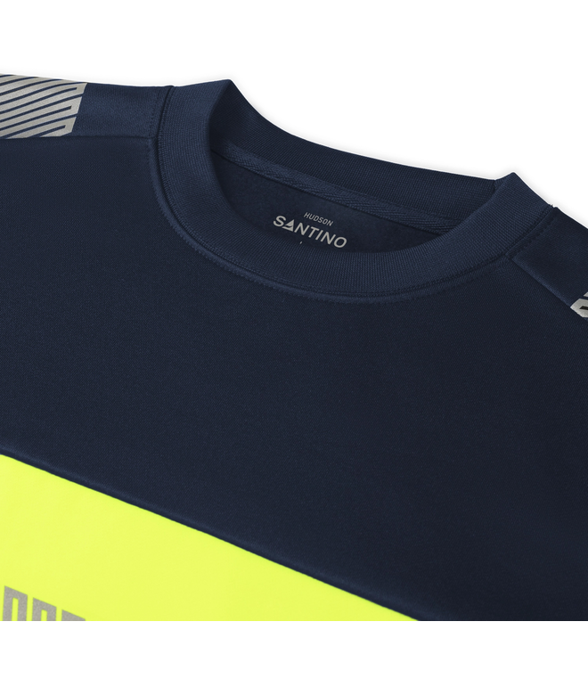 Santino Sweater Hudson Real Navy / Fluor Yellow, S