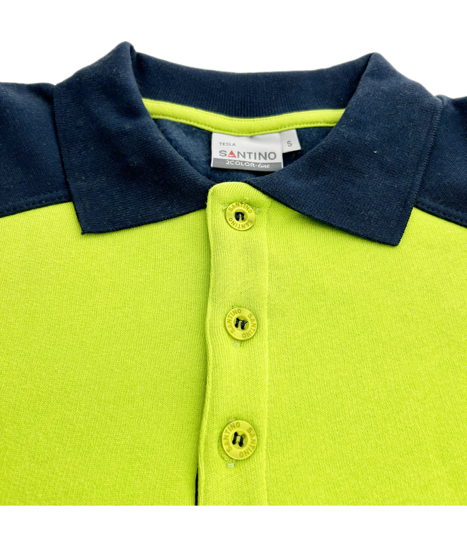 Santino Polosweater Tesla Lime / Real Navy, L