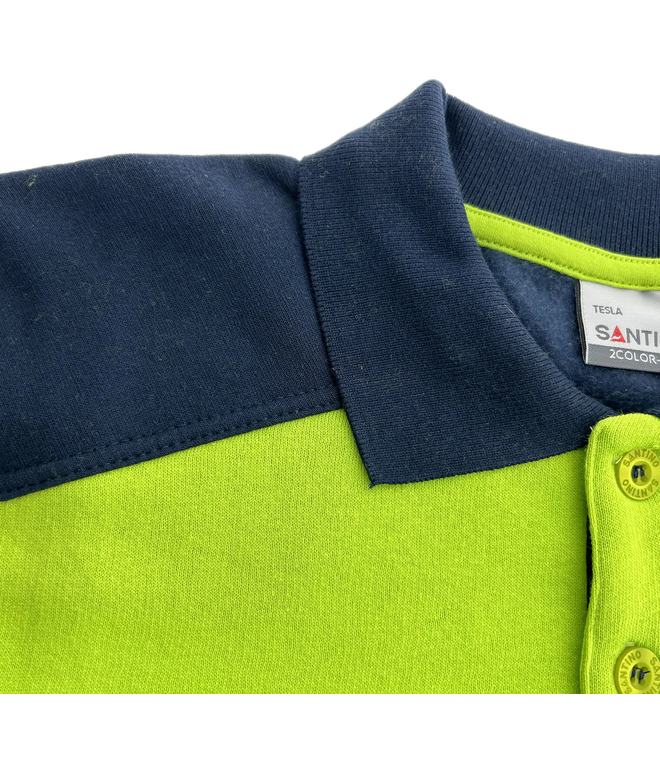 Santino Polosweater Tesla Lime / Real Navy, L