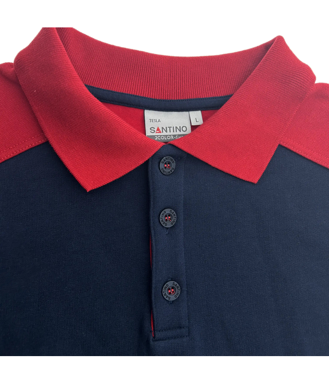 Santino Polosweater Tesla Real Navy / Red, M