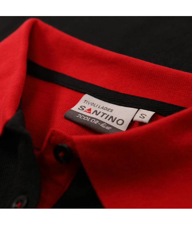 Santino Poloshirt Tivoli Ladies Black / Red, S