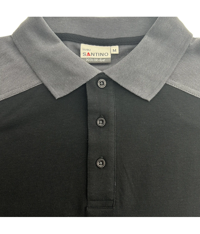 Santino Poloshirt Tivoli Black / Graphite, M