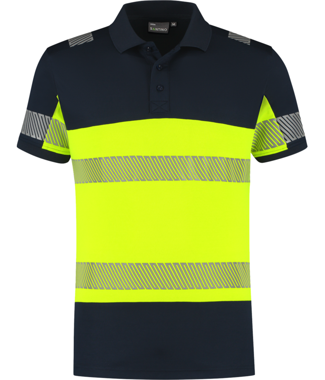 Santino Poloshirt Heda Real Navy / Fluor Yellow, S