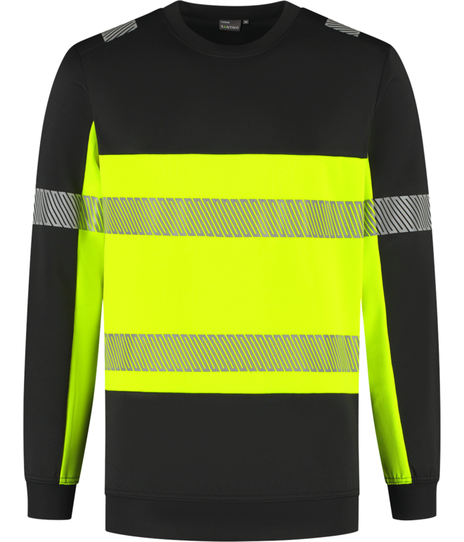 Santino Sweater Hudson Black / Fluor Yellow, S