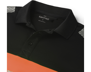 Santino Poloshirt Heda Black / Fluor Orange, S