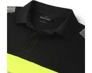 Santino Poloshirt Heda Black / Fluor Yellow, S