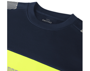 Santino Sweater Hudson Real Navy / Fluor Yellow, S