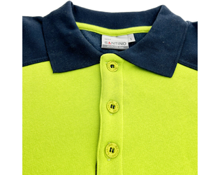 Santino Polosweater Tesla Lime / Real Navy, L