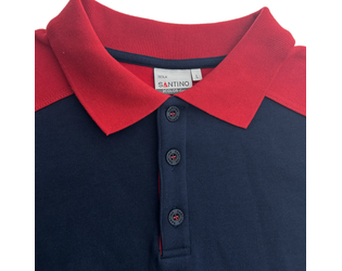Santino Polosweater Tesla Real Navy / Red, M